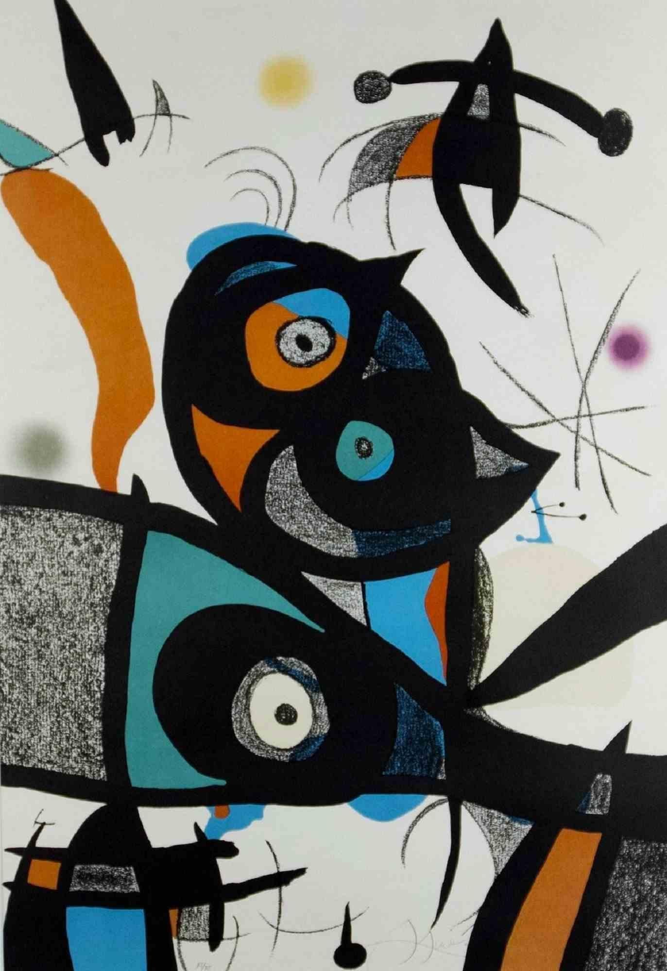 Joan Miró Abstract Print - Oda à Joan Mirò - Original Lithograph by J. Miró - 1973