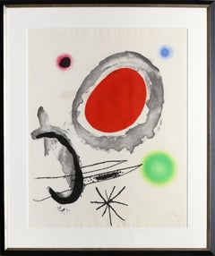 Oiseau Entre deux Astres, Framed Etching by Joan Miro 1967