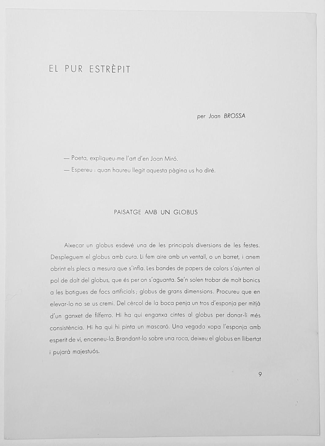 One plate from Derrière le Miroir no. 128: Peintures Murales de Miró - Gray Abstract Print by Joan Miró