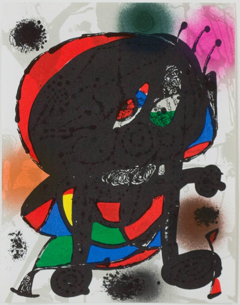 "Original Lithograph III" is an original color lithograph by Joan Miro, published in "Miro Lithographs III, Maeght Publisher" in 1977. It depicts Miro's signature biomorphic abstract style in black, green, yellow, red, and blue. 

12 9/16" x 9 3/4"