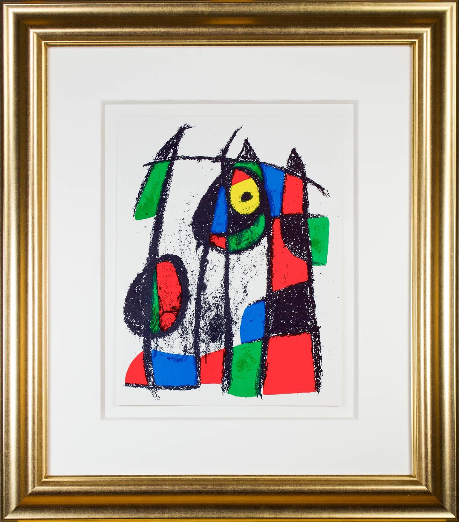 Original Lithograph VII, from Miro Lithographs II, Maeght Publisher - Blue Abstract Print by Joan Miró