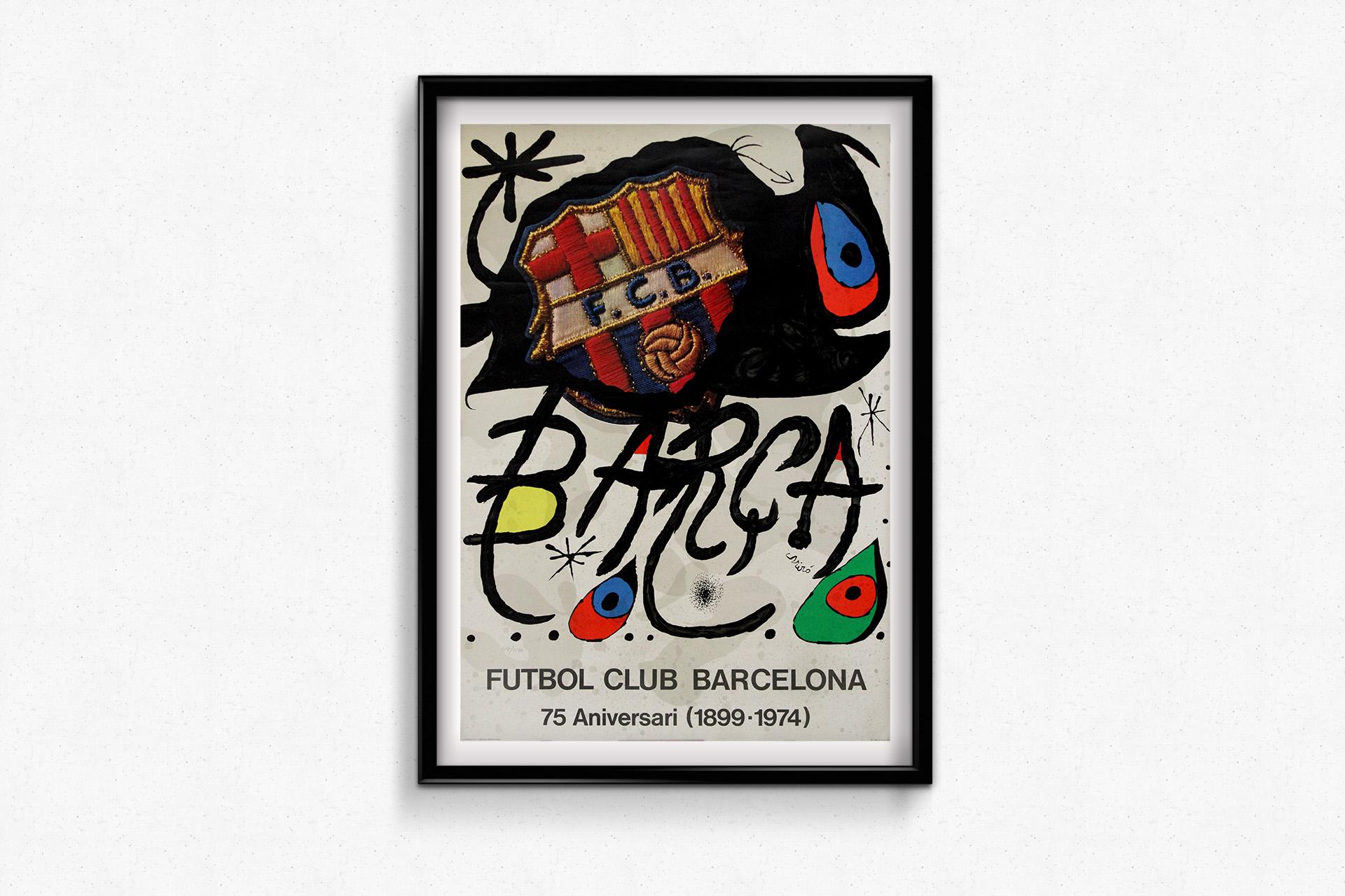 Cartel original de Joan Miró para el 75 aniversario del Fútbol Club Barcelona en venta 1