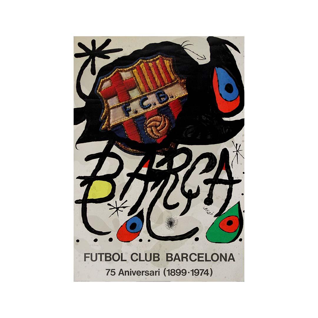 Cartel original de Joan Miró para el 75 aniversario del Fútbol Club Barcelona en venta 3
