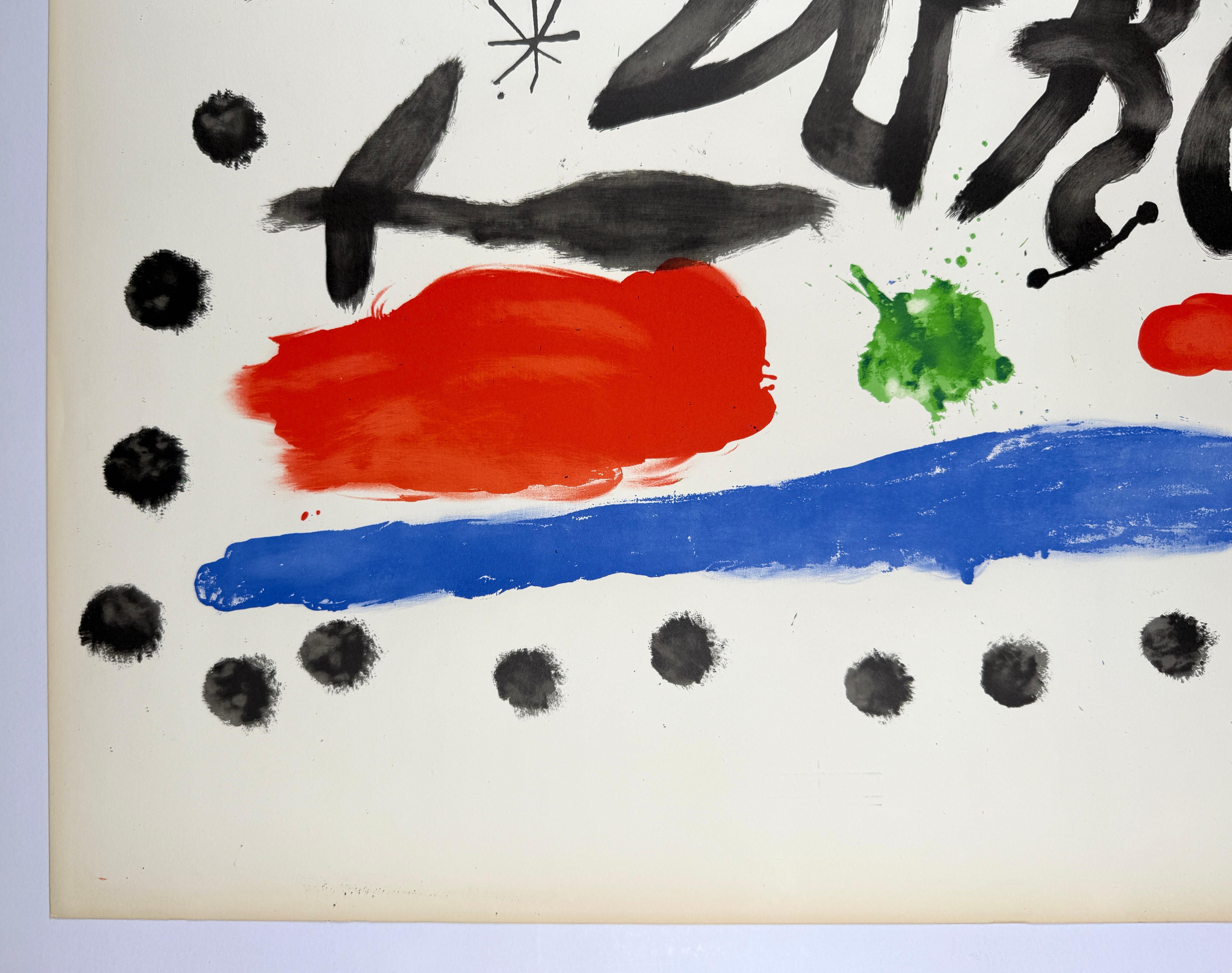 Litografía original sin usar de 1964 Avant La Lettre Gaspar Room Metras Belarte - Print Abstracto de Joan Miró