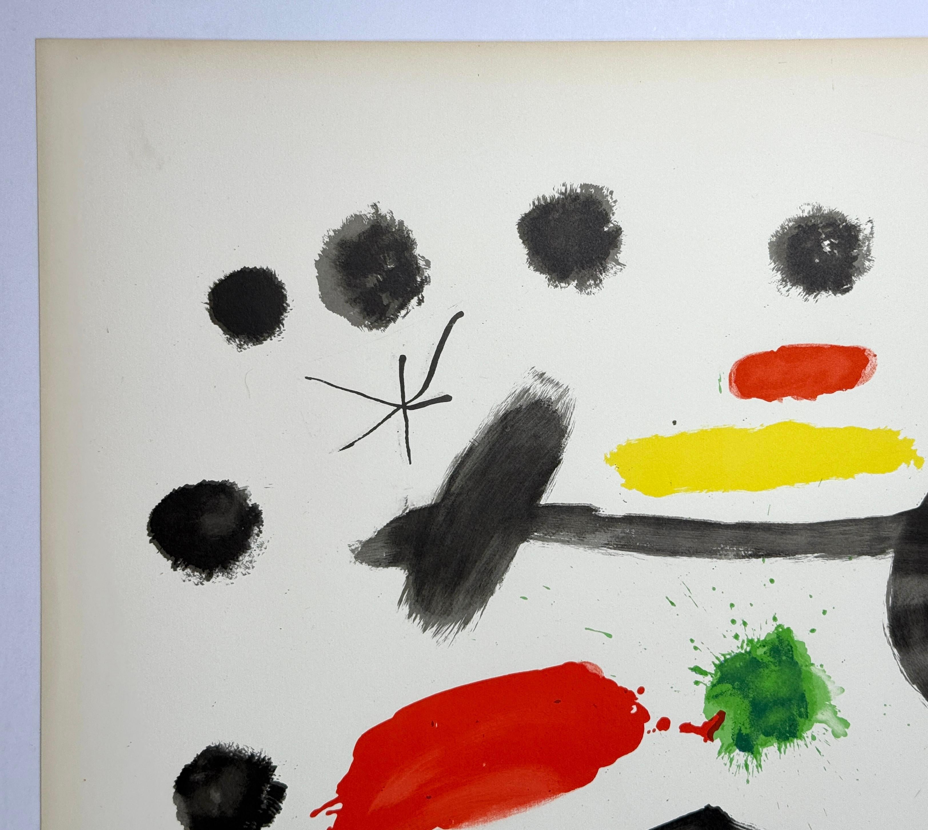 Litografía original sin usar de 1964 Avant La Lettre Gaspar Room Metras Belarte - Abstract Print Beige de Joan Miró