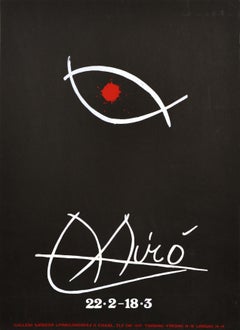 Original Vintage Art Exhibition Poster Joan Miro Galleri Sjoreen Abstract Design