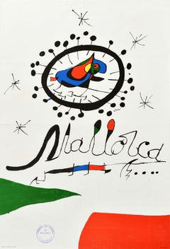 Original Vintage Travel Poster Mallorca Joan Miro Majorca Spain Balearic Islands