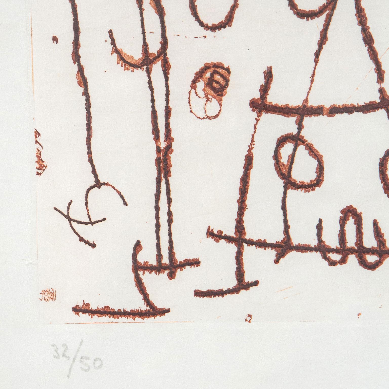 Paroles Peintes III - Gray Abstract Print by Joan Miró