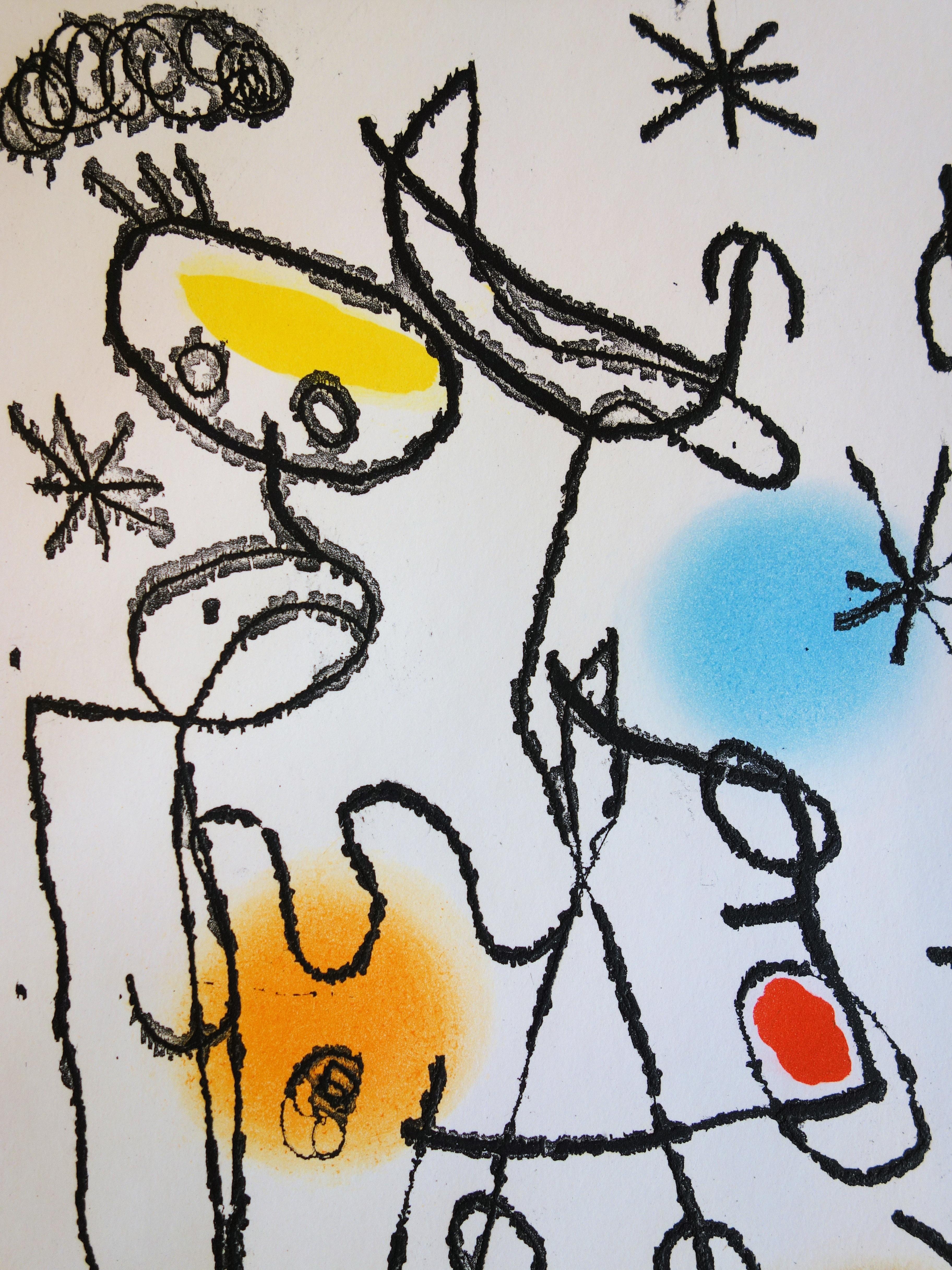 Paroles Peintes - Original color Etching and Aquatint - 1967 - Abstract Print by Joan Miró