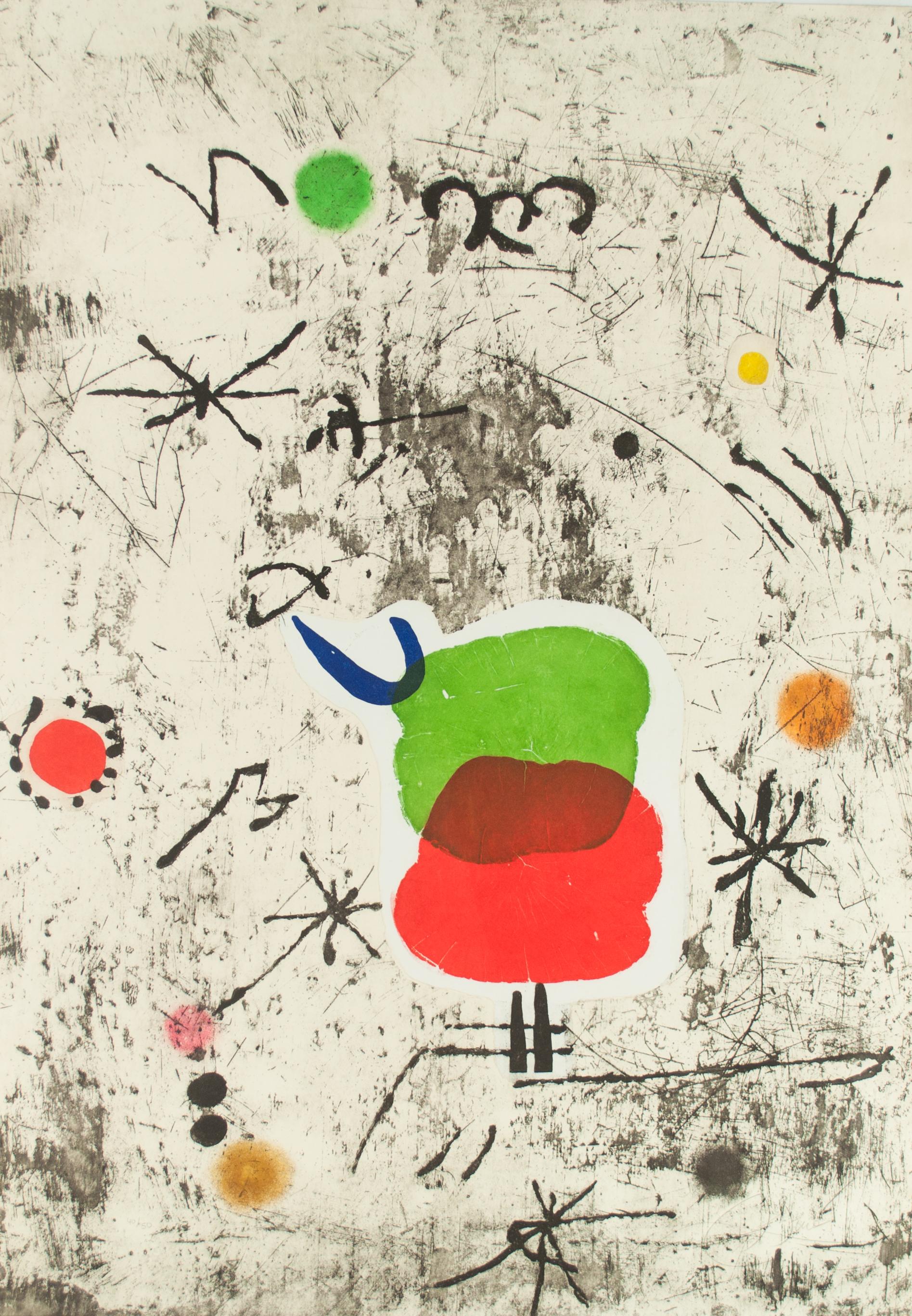 Joan Miró Abstract Print - Personatge I Estels I
