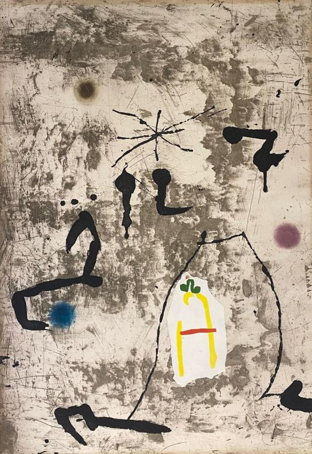 Joan Miró Abstract Print - Personatge I Estels V 