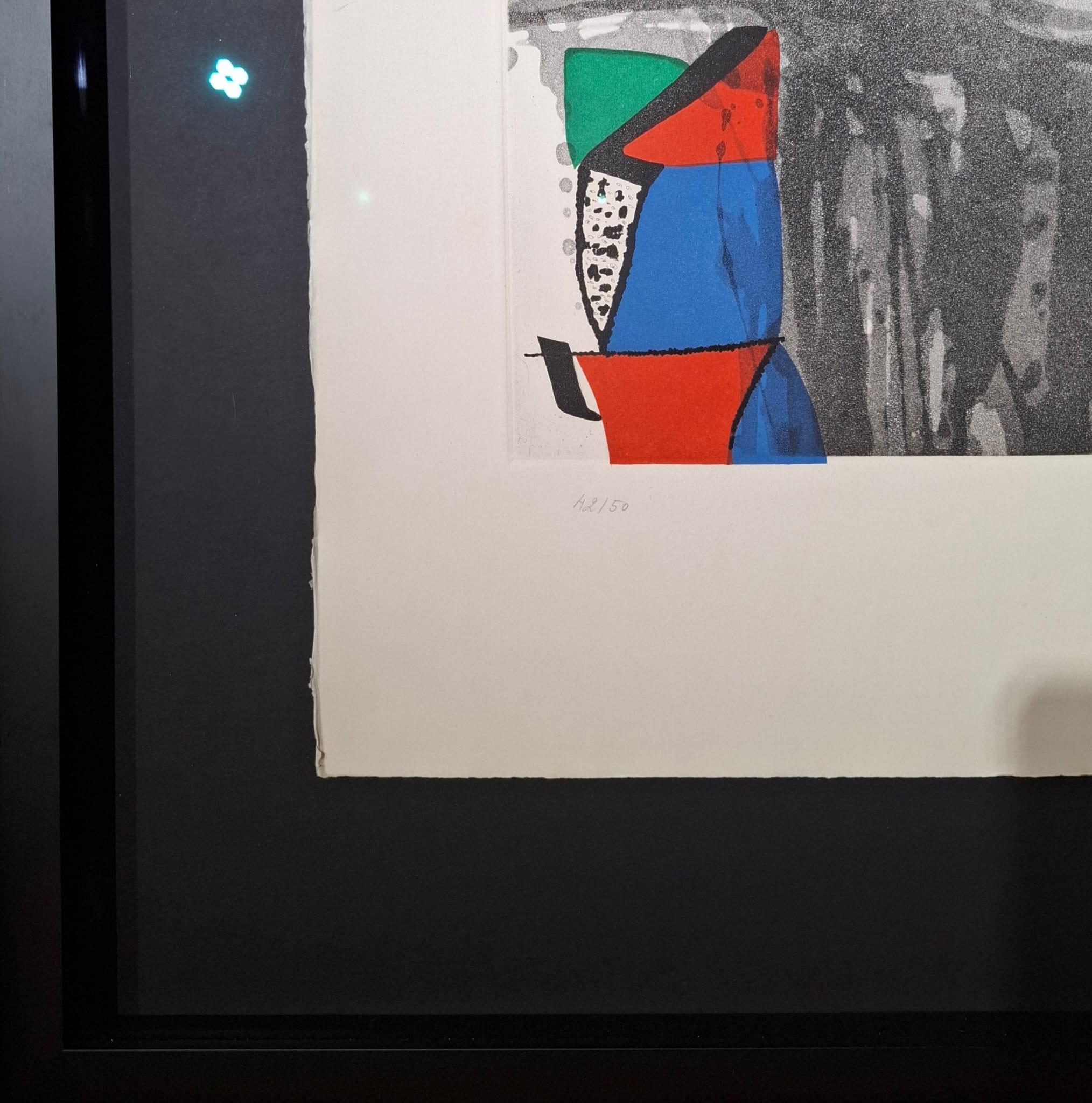 Autor: Joan Miró.
Titel: Personnage a la Flèche Noire
Jahr: 1.977.
Technik: Radierung und Aquatinta.
Auflage: 50 Exemplare, handschriftlich signiert und nummeriert.
Zertifiziert von der Fundació Joan Miró.
Abmessungen: 80,3 x 61 cm.
Referenz: Dupin