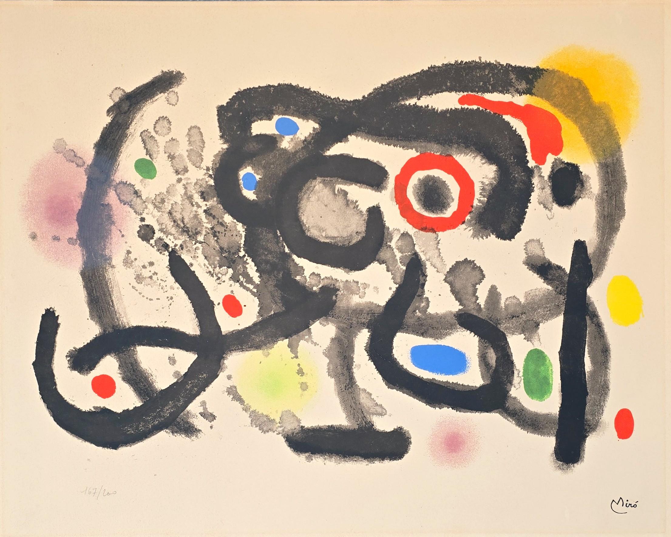 Personnage a l
oei
l rouge (Abstract, Modern, Surrealism, Colorful) - Print de Joan Miró
