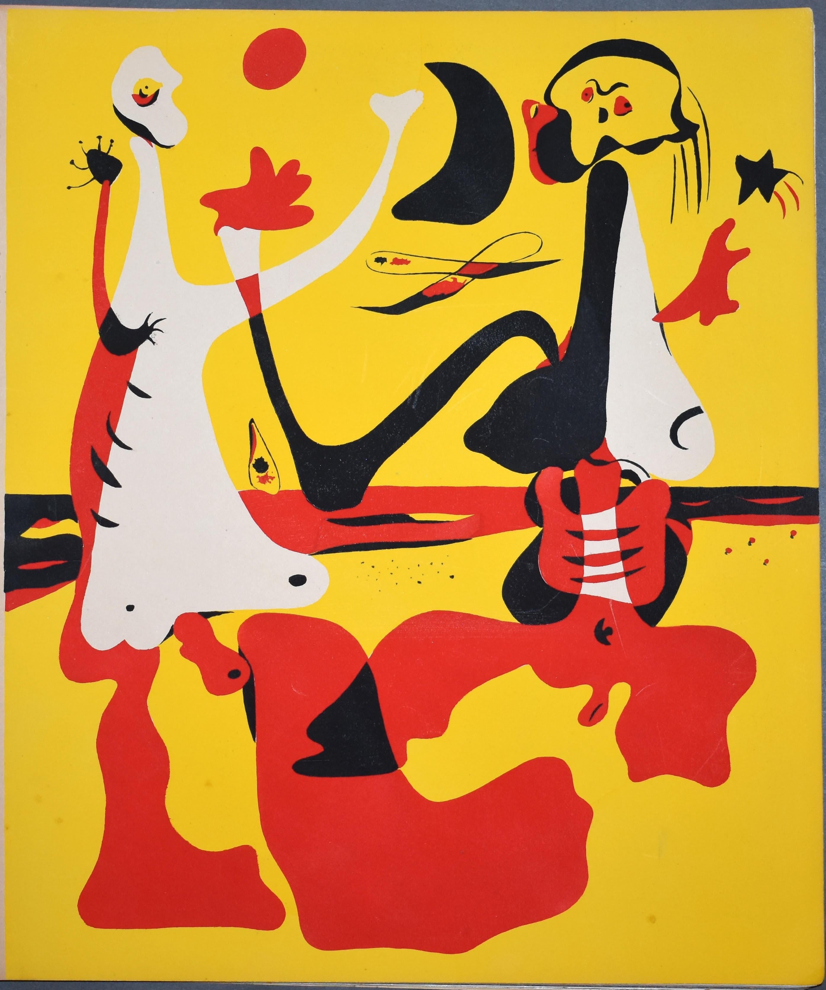 Personnages Devant la Mer: Figures by the Sea - Print by Joan Miró