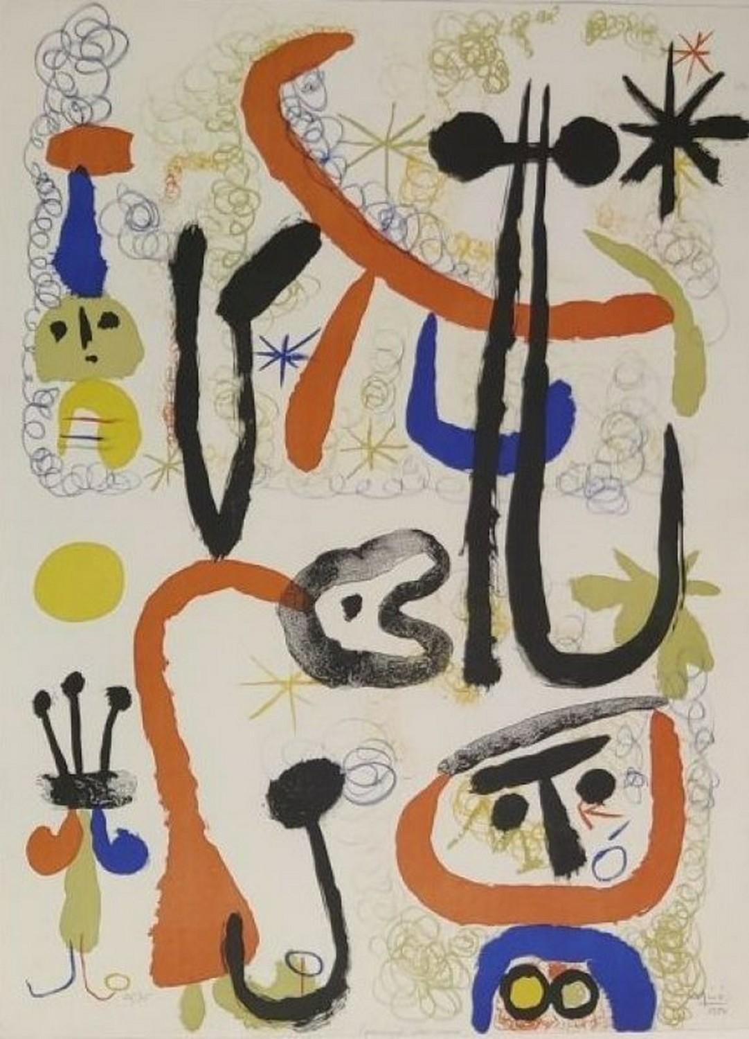 Joan Miró Abstract Print - Personnages et animaux 