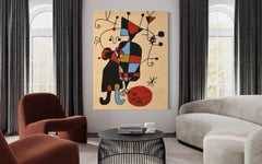 Personnages et Chien devant le Soleil, Joan Miró, 1949, Tapestry, Surrealism