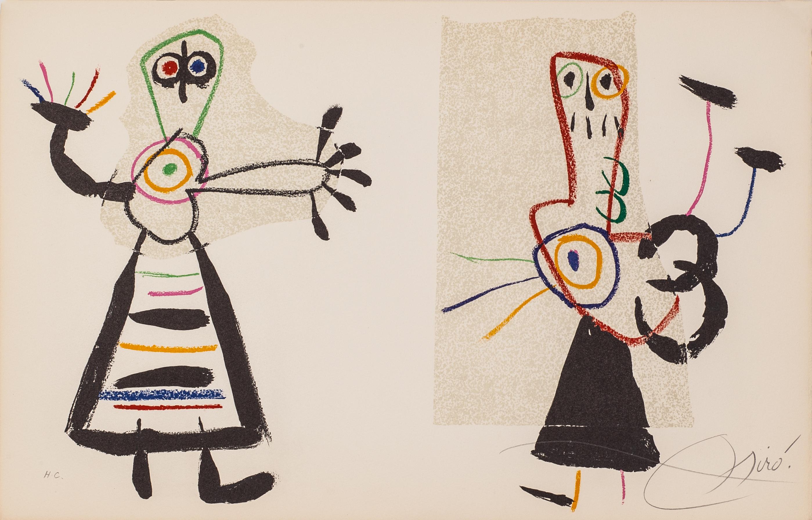 plate 1015 from the portfolio "L'Enfance d'UBU". Original Lithograph - Print by Joan Miró