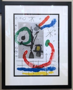 Joan Miro Lithograph Print, Abstract Style, 1965, Plate 13, Peintures sur Carton