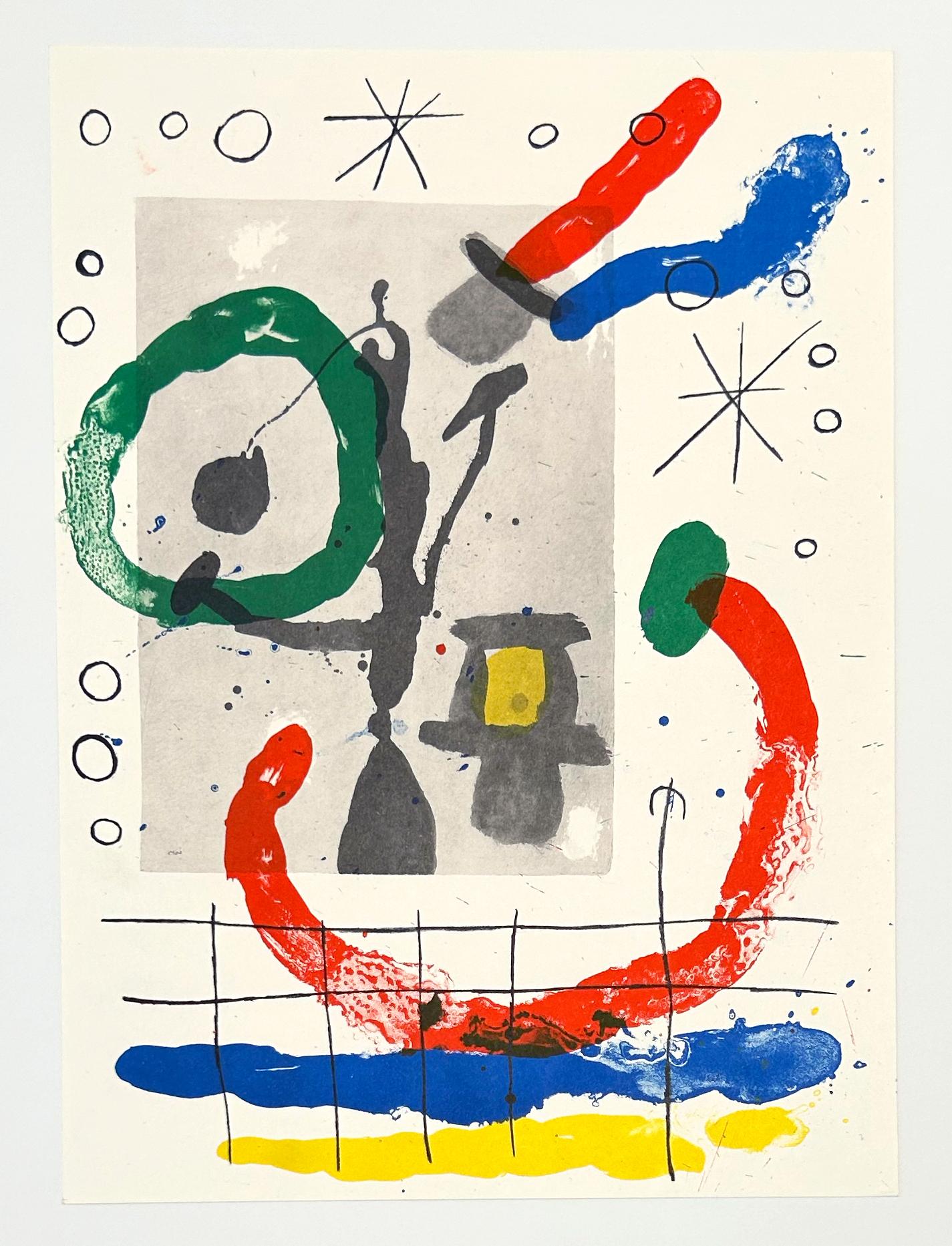 Plate 13, from 1965 Peintures sur Cartons - Abstract Print by Joan Miró