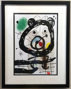Joan Miro Abstract Lithograph, Unsigned, 1965, Peintures sur Cartons, Plate 20