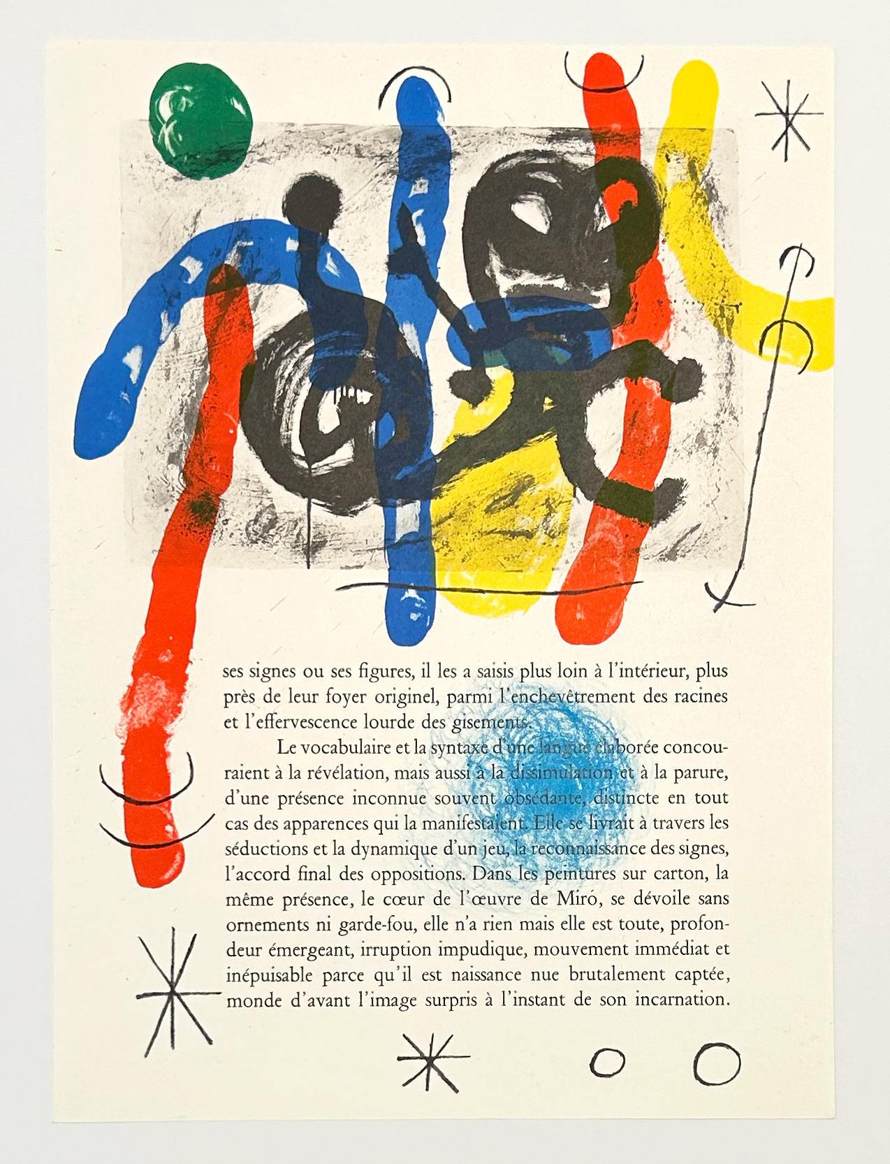 Plate 21, from 1965 Peintures sur Cartons - Print by Joan Miró