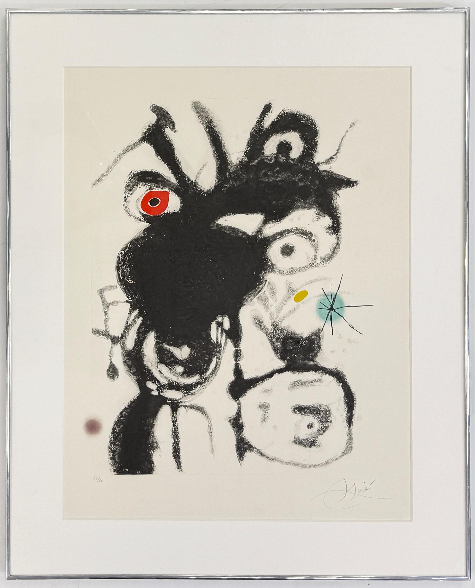 Plate 4 From Espriu-Miro, Signed Aquatint Etching, 44/50, 1980s