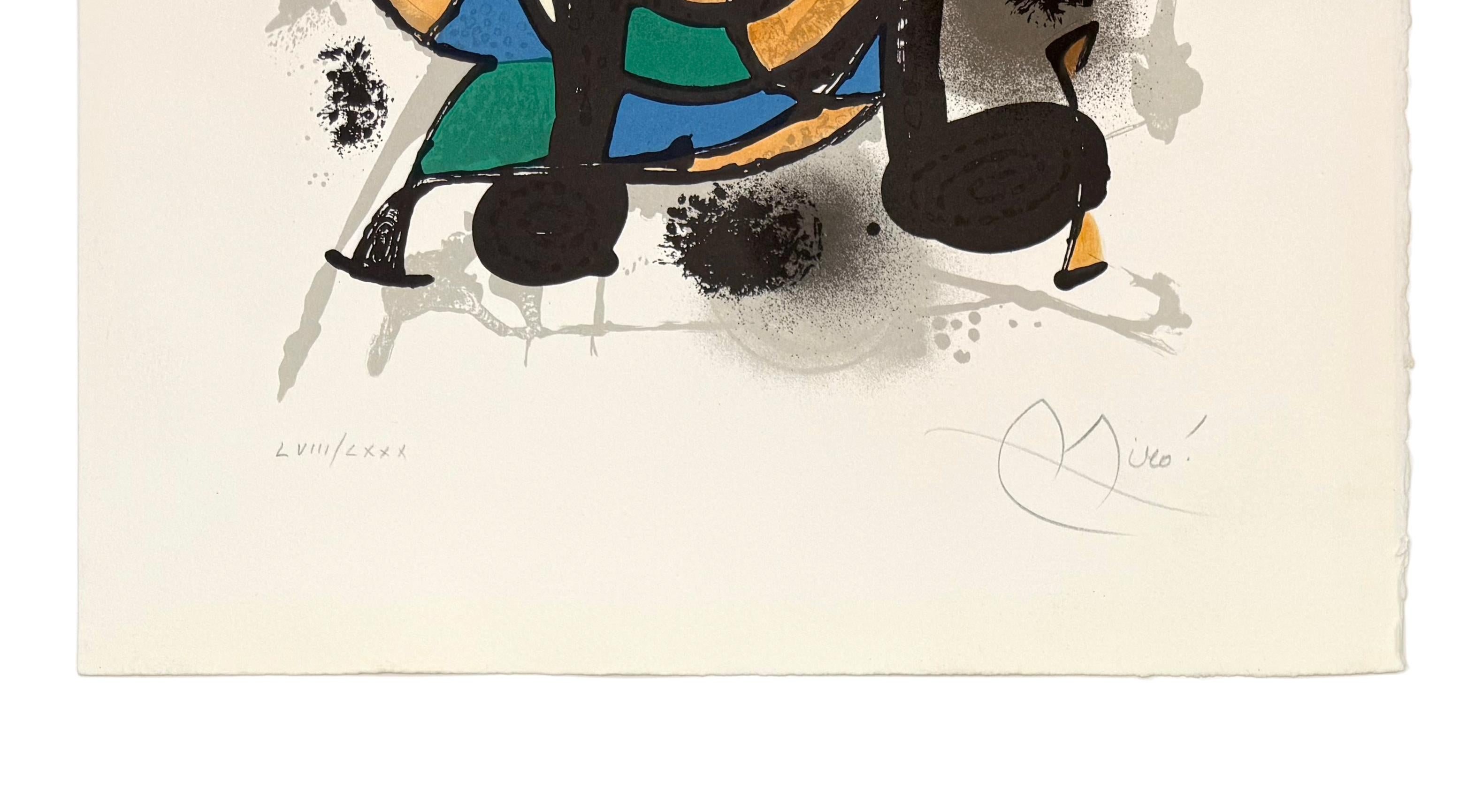 Planche 4 des Lithographies III, Mourlot 1115 (lithographie signée à la main) - Print de Joan Miró