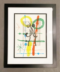 Original Joan Miro Lithograph Print, Abstract, 1965, Peintures sur Cartons, Pl 6