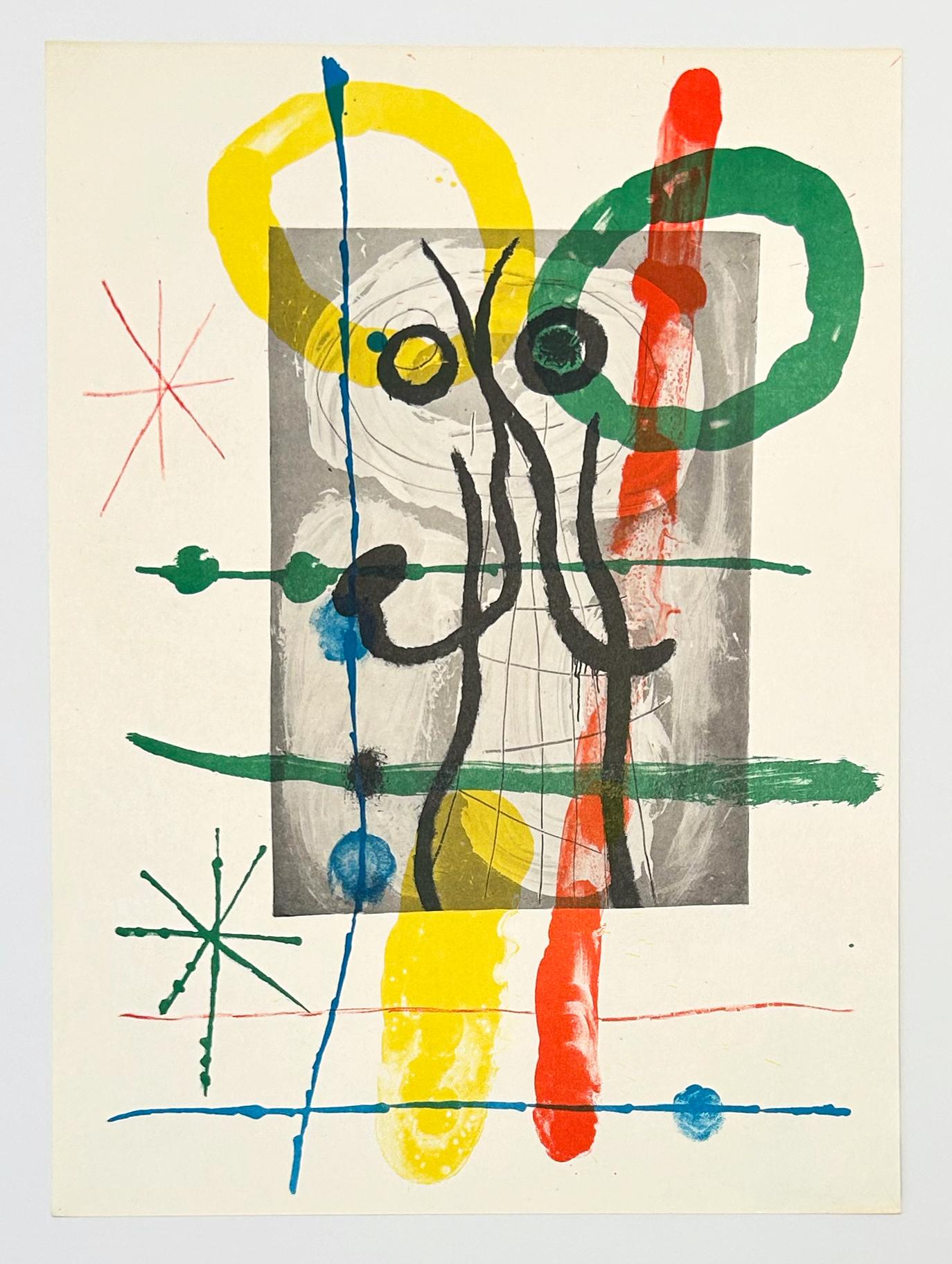 Plate 6, from 1965 Peintures sur Cartons - Abstract Print by Joan Miró