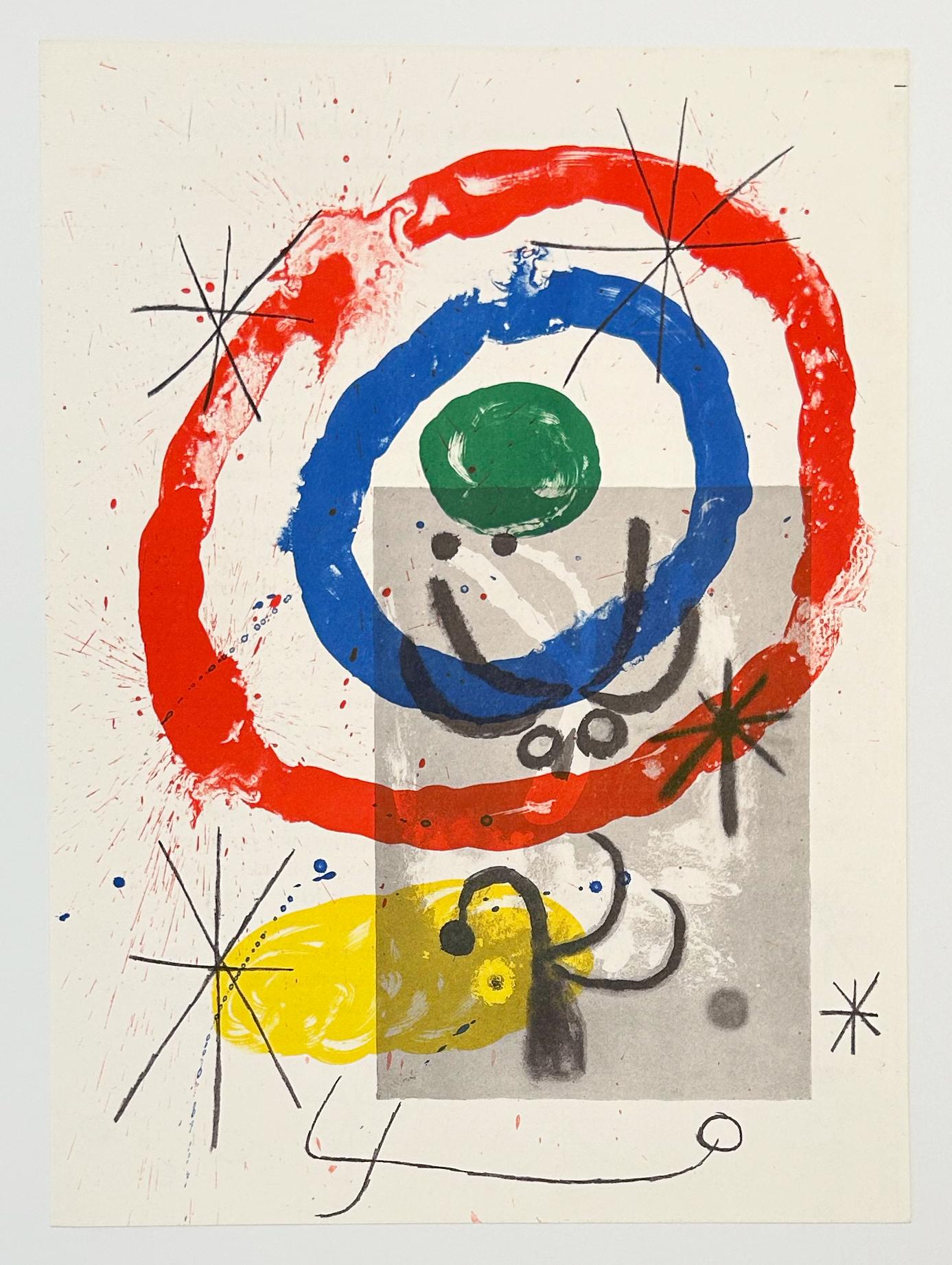 Plate 9, from 1965 Peintures sur Cartons - Abstract Print by Joan Miró