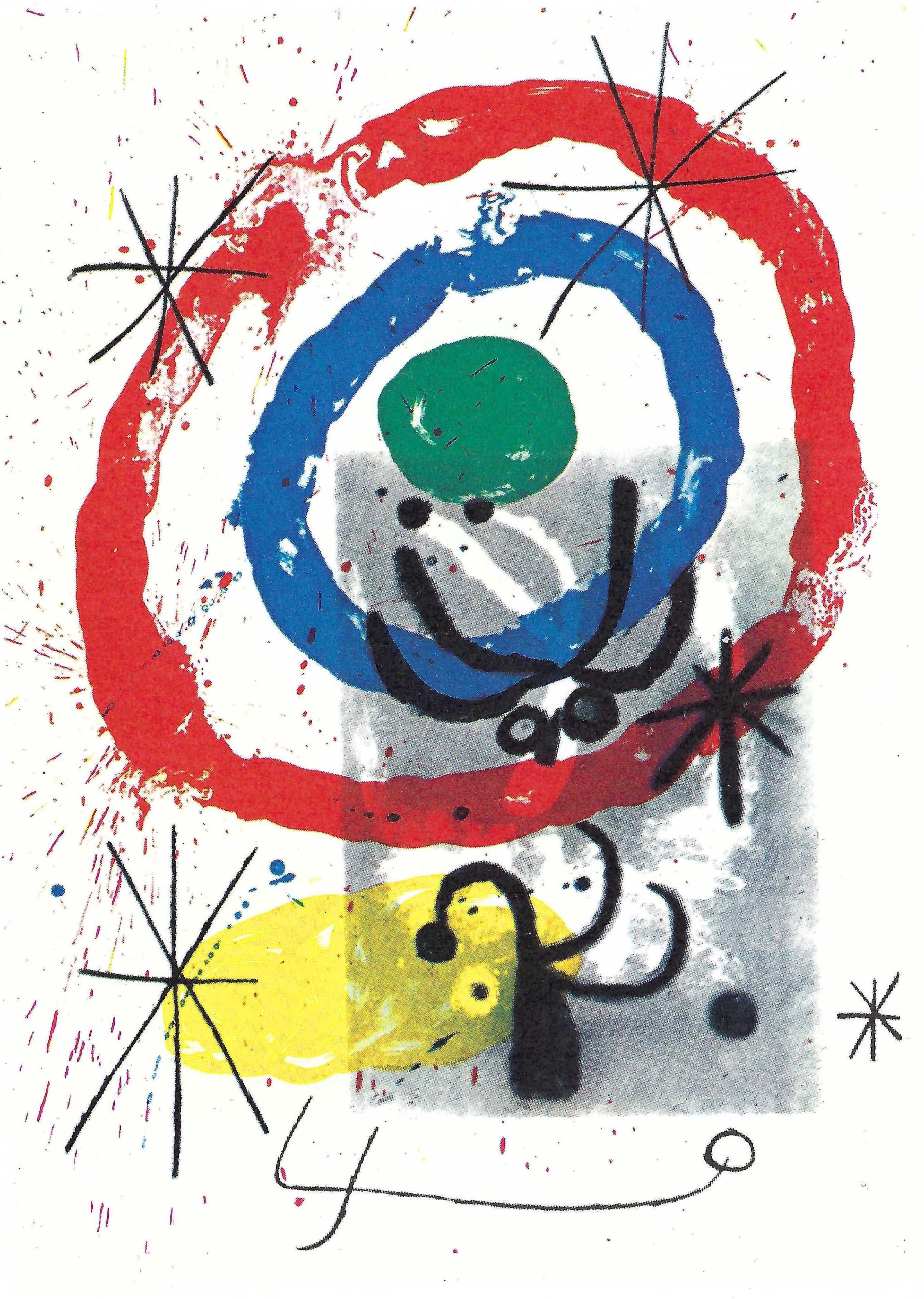 Joan Miró Print – Platte 9, von 1965 Peintures sur Cartons