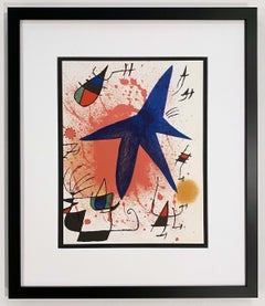 Joan Miro Abstract Star Lithograph, Unsigned, 1972, Framed, Lithographe I, Pl I