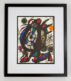 Original Joan Miro Lithograph Print, 1977, Plate I, Lithographe III
