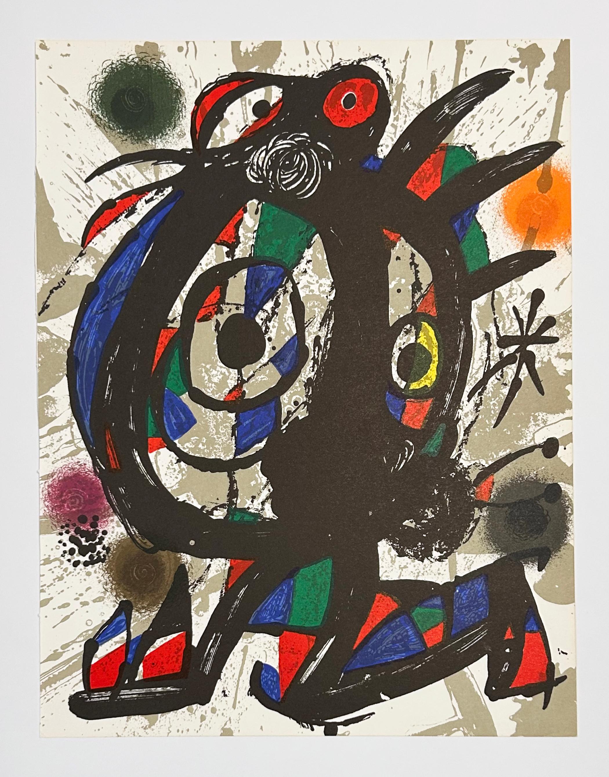Plate I, from 1977 Lithographe III - Black Print by Joan Miró