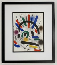 Lithographie de Joan Miro, style abstrait, 1972, planche II, lithographie I