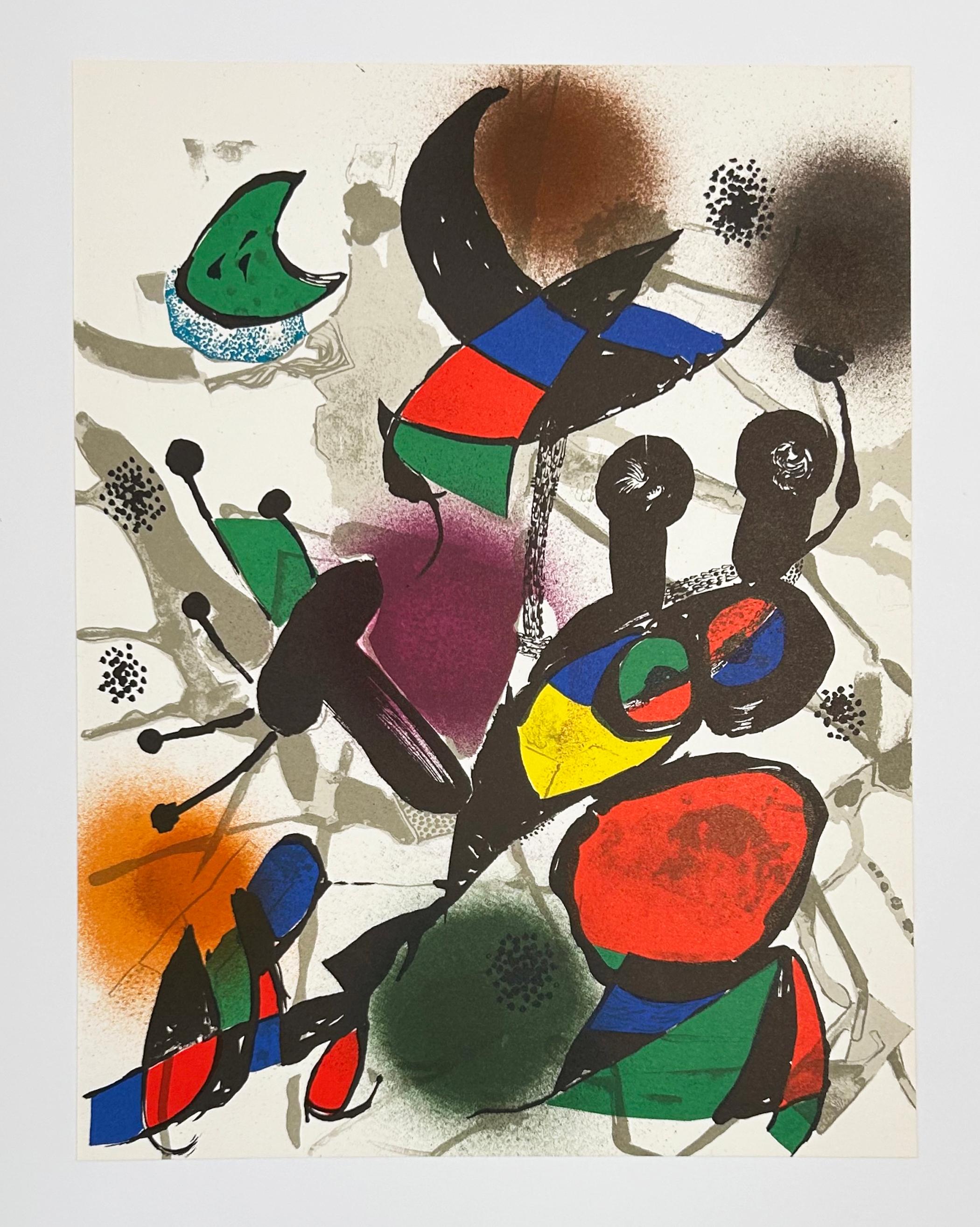 Plate II, from 1977 Lithographe III - Beige Print by Joan Miró