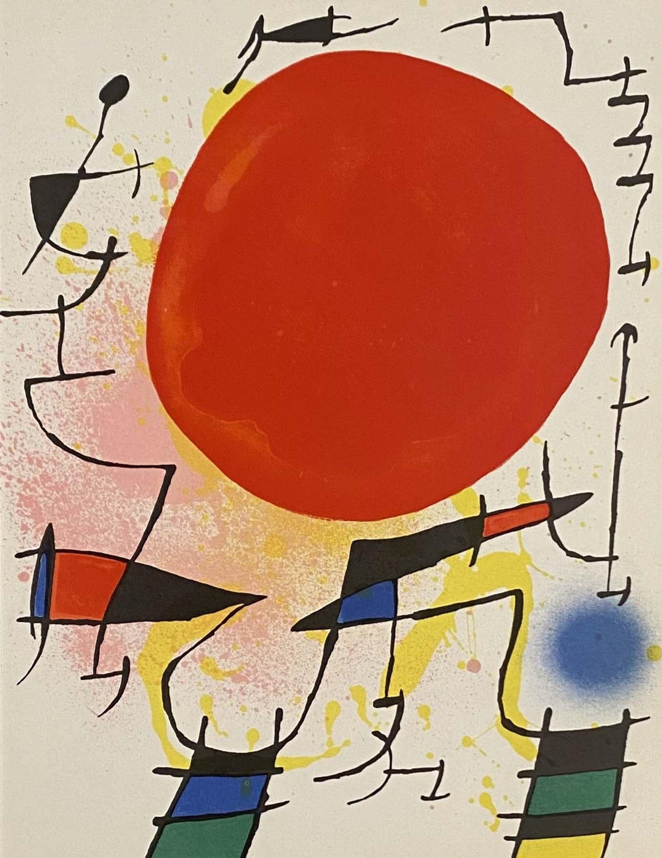 Joan Miró Abstract Print – Plate III, aus dem Jahr 1972, Lithographie I