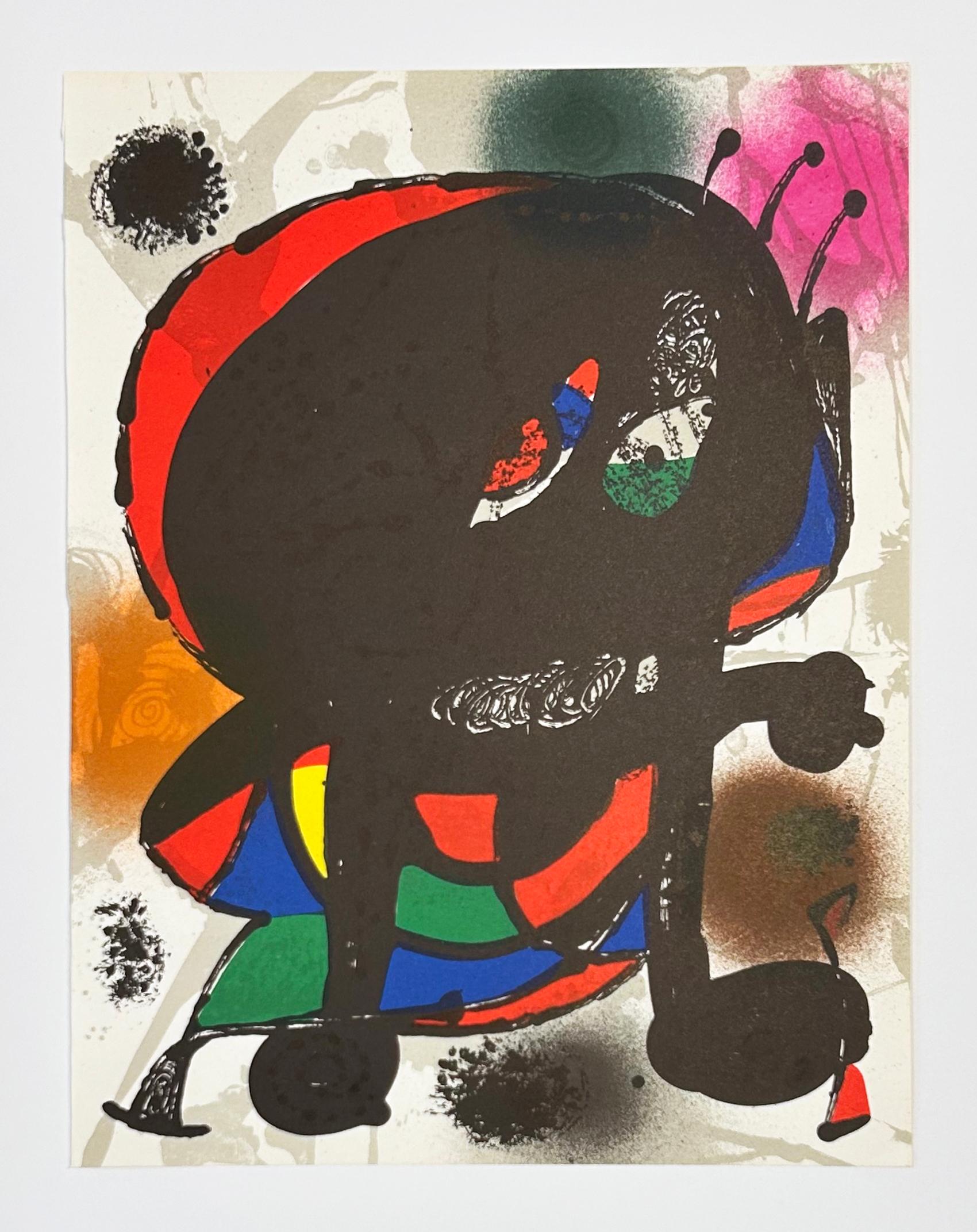 Plate III, from 1977 Lithographe III - Black Abstract Print by Joan Miró