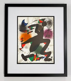 Miro Lithographe III, Plate IV Original Lithograph, Framed, 1977