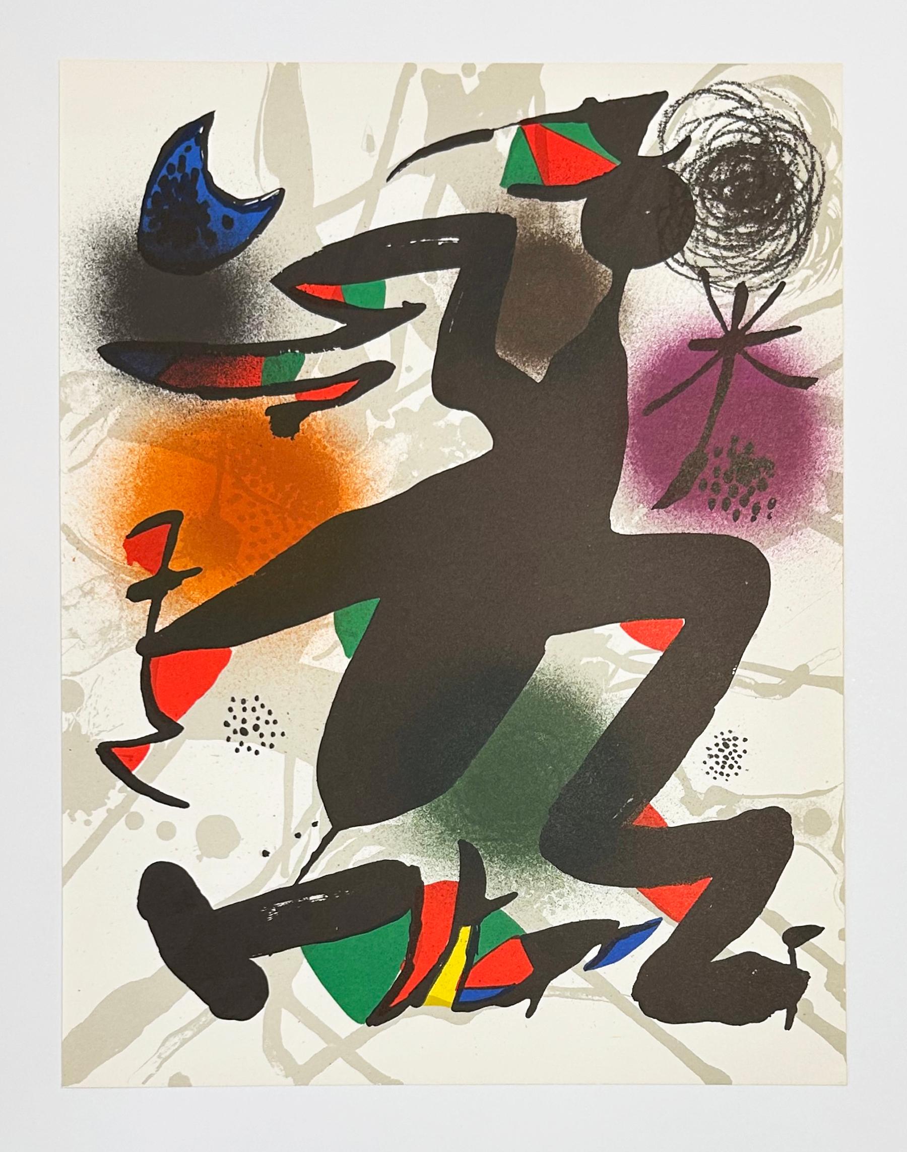Placa IV,  de 1977 Litografía III - Abstract Print Beige de Joan Miró