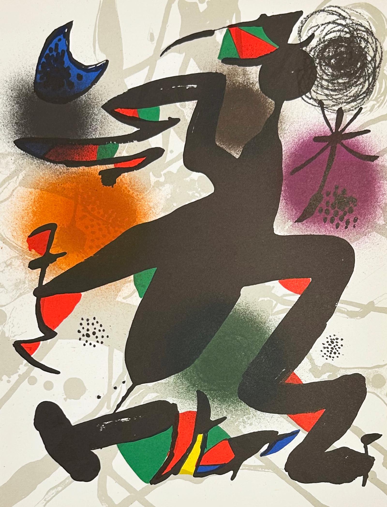 Abstract Print de Joan Miró - Placa IV,  de 1977 Litografía III