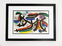 Joan Miro Abstract Lithograph, Unsigned, 1972, Framed, Lithographe I, Plate IX