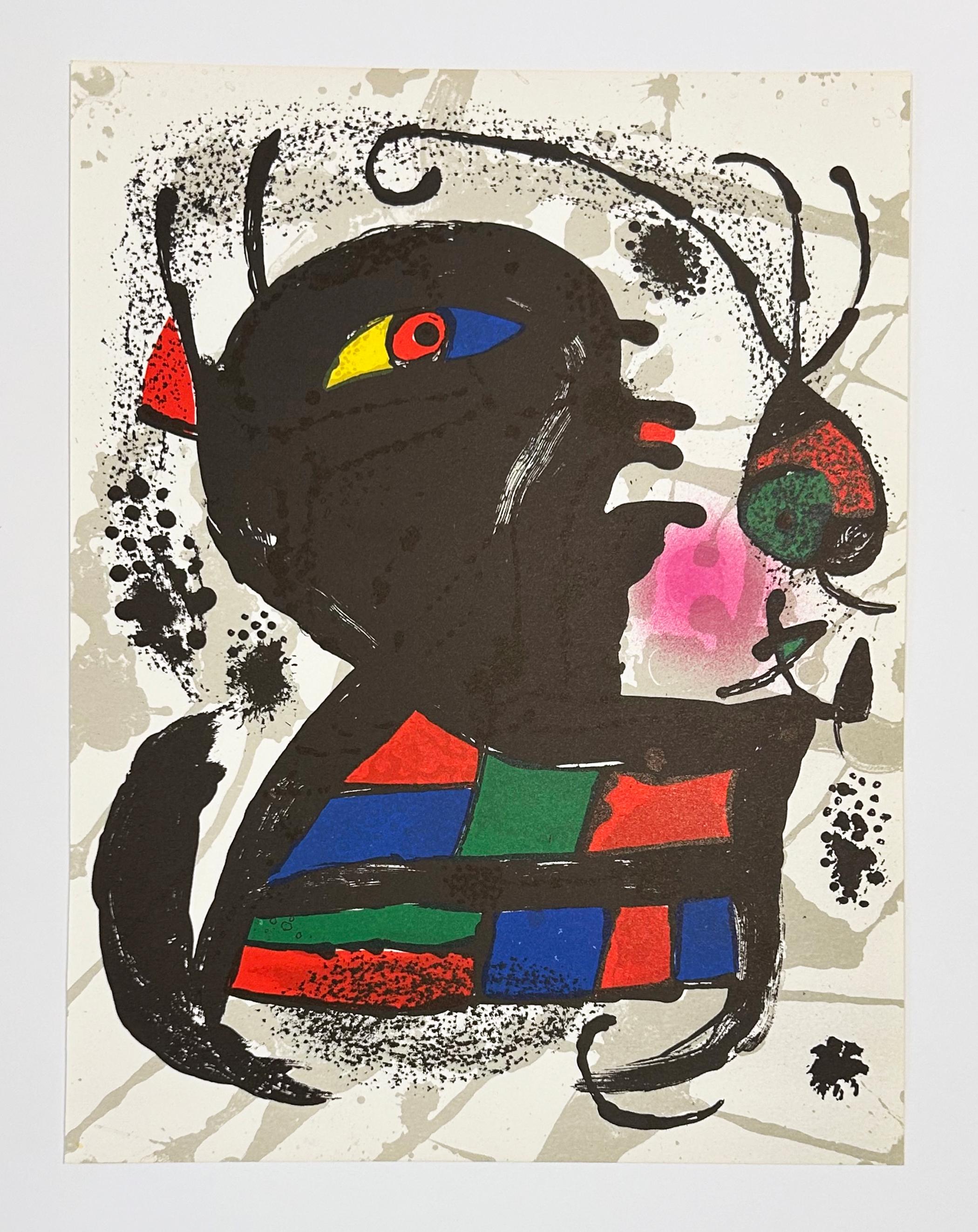 Plate V, from 1977 Lithographe III - Black Print by Joan Miró