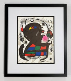 Joan Miro Abstract Lithograph, Unsigned, 1977, Lithographe III, Plate V