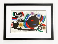 Joan Miro Abstract Lithograph, Unsigned, 1972, Framed, Lithographe I, Plate X