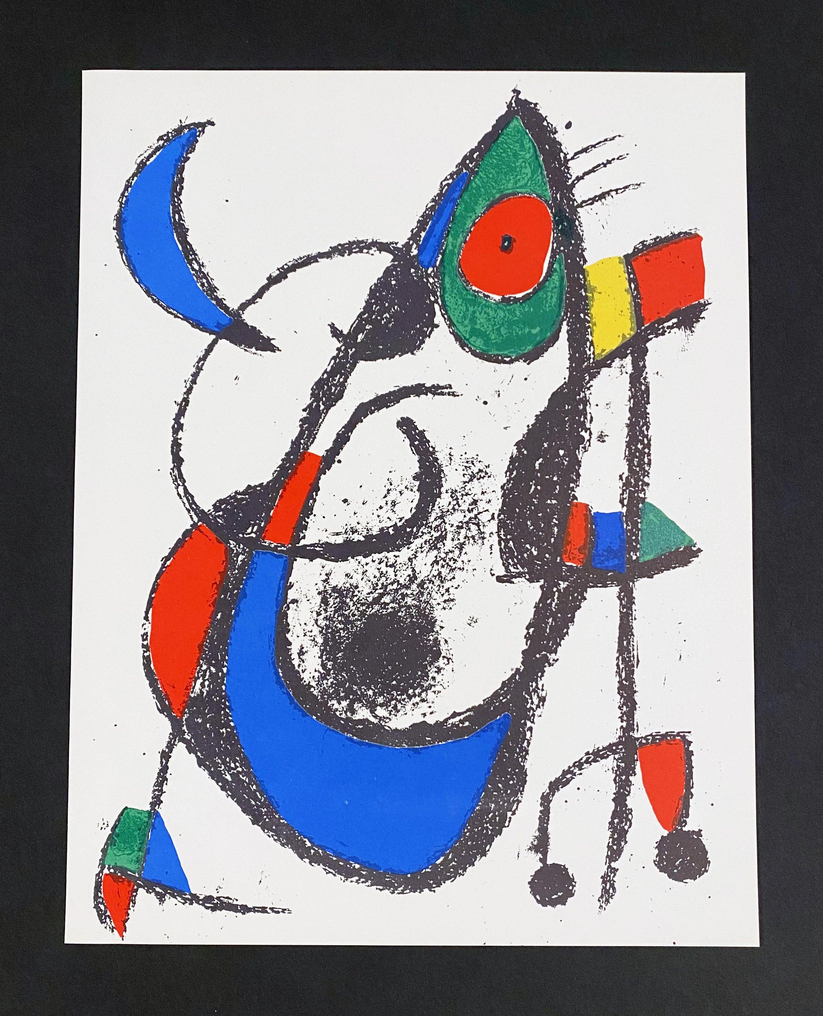 Plate XI, from 1975 Lithographe II - Gray Print by Joan Miró