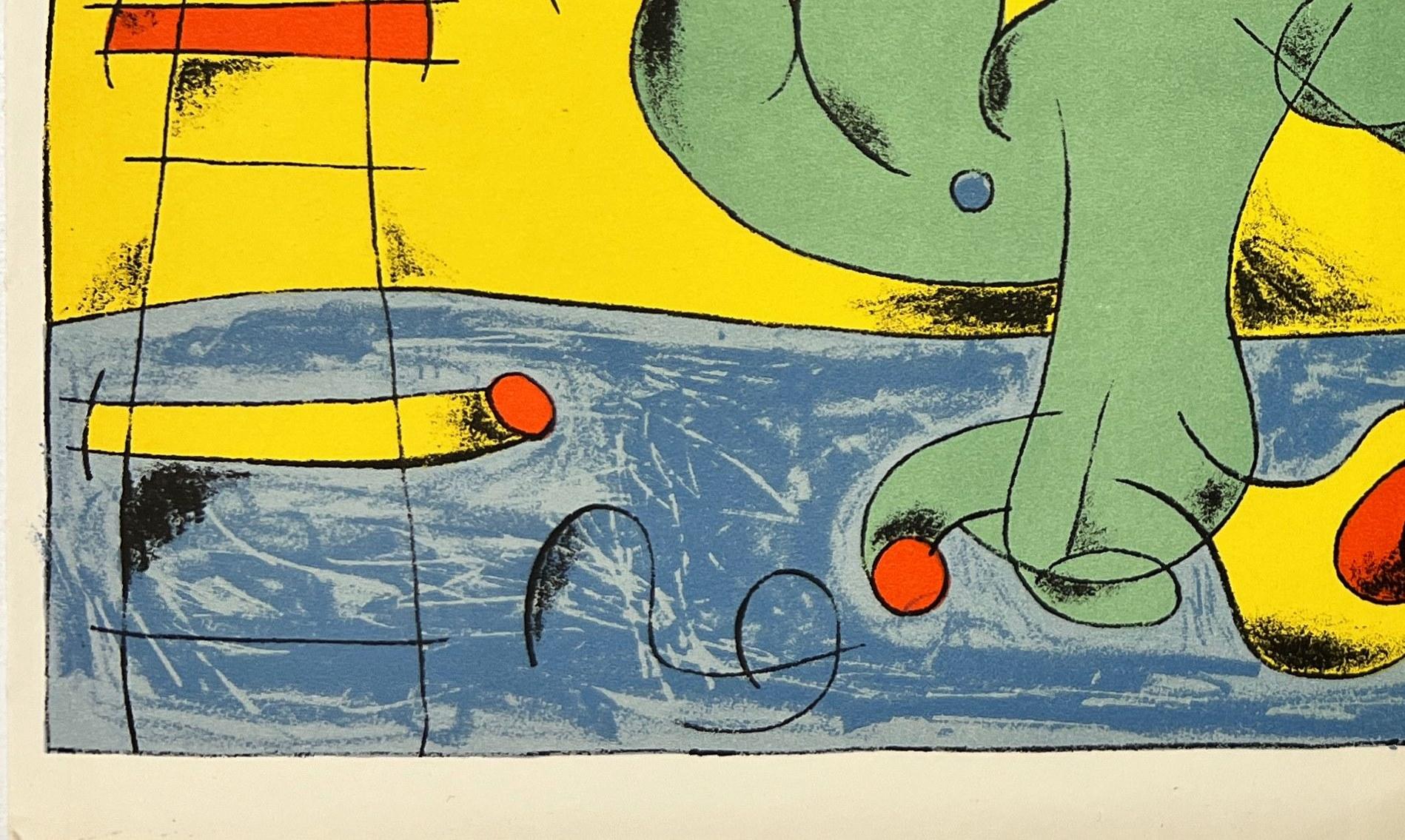 Playing Dog - Yellow Print by Joan Miró