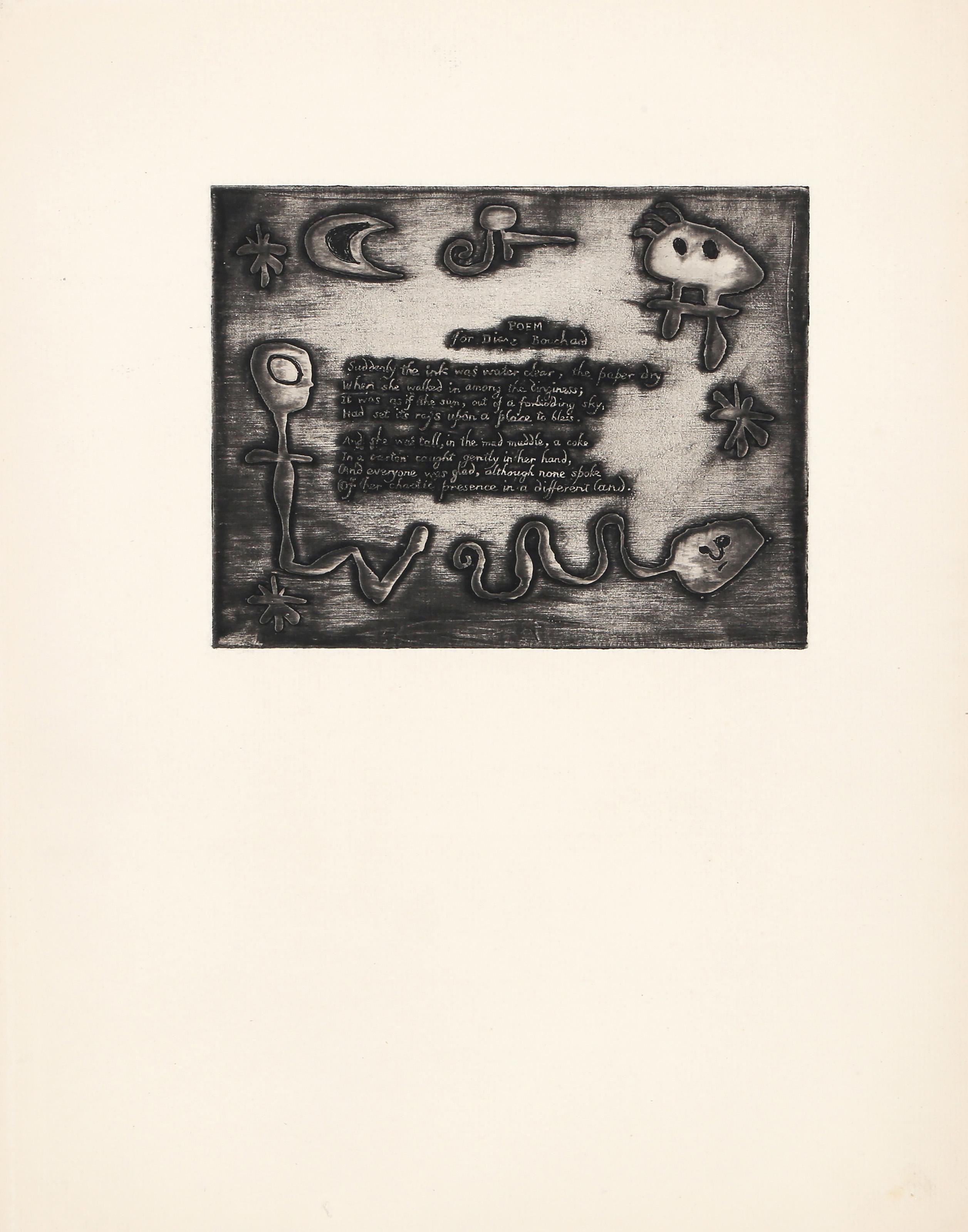 Poem For Diane Bouchard, Surrealist Etching and Aquatint by Joan Miró For Sale 2