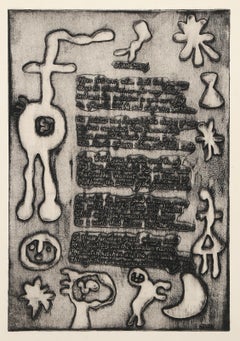 Poem III, Surrealistische Radierung mit Aquatinta und Gedicht von Joan Miro