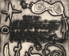 Poem IV, Surrealist Etching with Aquatint Poem by Joan Miro